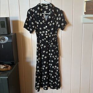 Floral Black Midi Dress